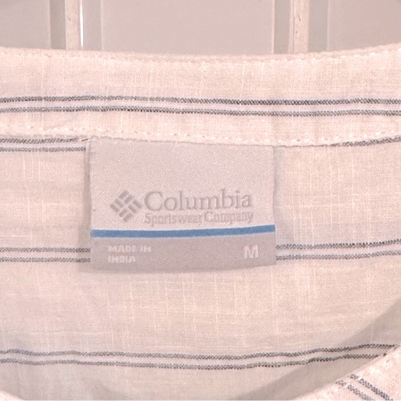 EUC Columbia Camp Hadley Linen Striped Short Sleeve Shirt - Picture 5 of 8